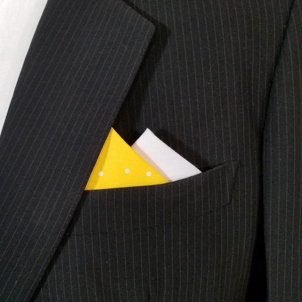 NEW - Contrasting Color 100% Cotton Pre-Folded Pocket Square Handkerchief Insert